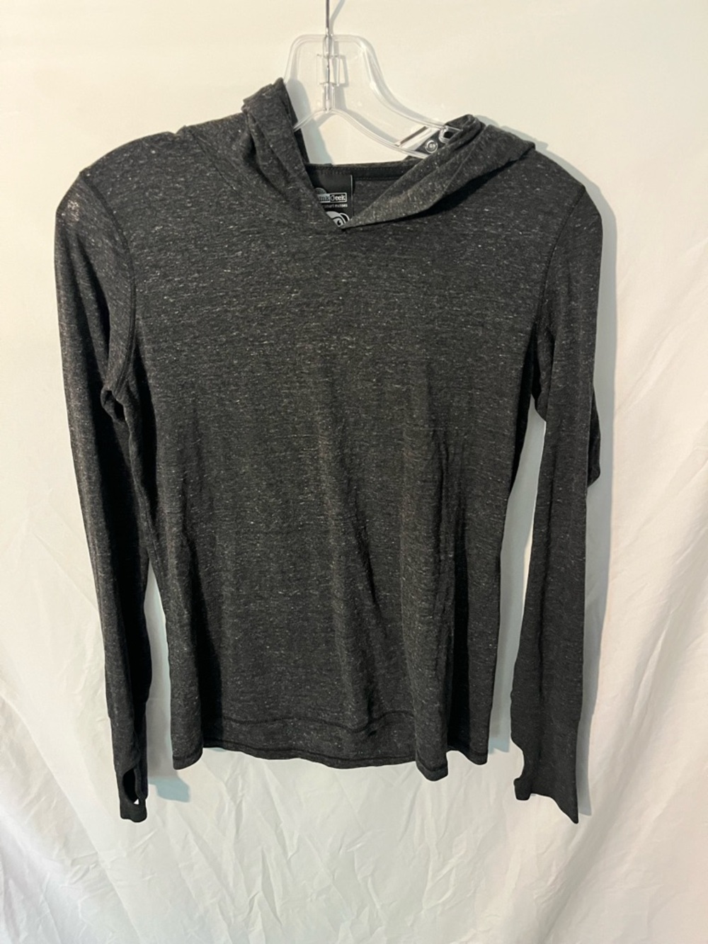 Lightweight Hooded Long Sleeve Top - Charcoal